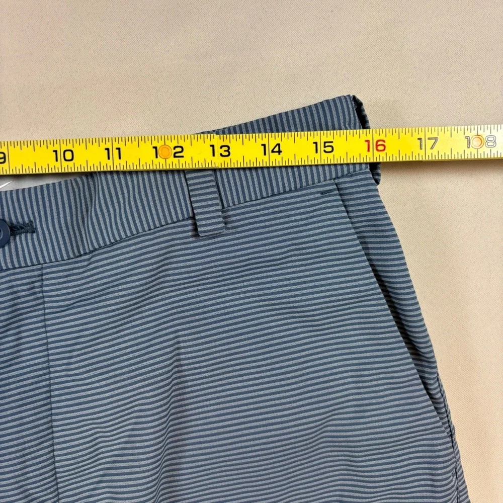 Nike Golf Shorts Mens 32 Blue Striped Dri-Fit 10 1/2